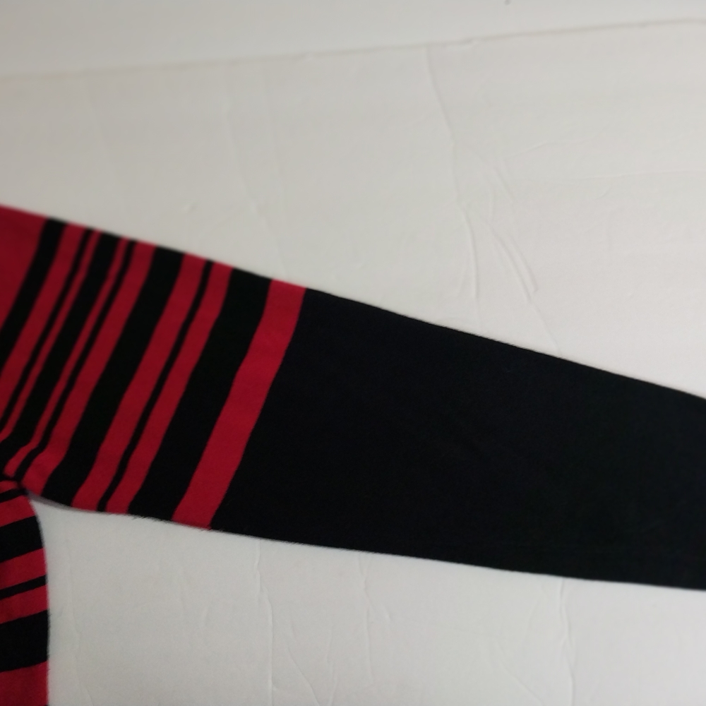 Ashro Dress Sweater Large Elegant Red and Black Striped Dress - Picture 10 of 13